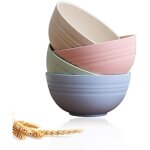 Lot de 4 bols en paille de bl� (12�12 cm), biod�gradables, �cologiques, lave - vaisselle ? c�r�ales, ...