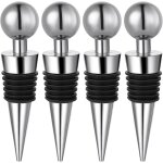 Lot de 4 bouchons bouchon bouteille vin r�utilisables pour bouteille de vin, champagne, prosecco, bi�re, ...