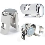 Lot de 4 bouchons  champagne / vin en acier inoxydable, excellente fermeture