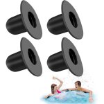 Lot de 4 bouchons de rechange pour pompe de filtration de piscine intex et bestway (noirs longs)