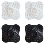 Lot de 4 bouchons de siphon de sol anti - odeurs en silicone blanc et noir, filtres � cheveux pour douche, ...