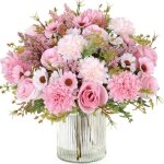 Lot de 4 bouquets de roses artificielles, 33 cm, roses en soie r�alistes, pour d�coration de table, cuisine, ...