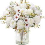 Lot de 4 bouquets de roses artificielles, 33 cm, roses en soie r�alistes, pour d�coration de table, cuisine, ...