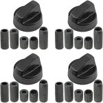 Lot de 4) boutons de commutateur de commande noir universel pour toutes les marques de four, cuisinière ... Lot de 4) boutons de commutateur de commande noir universel pour toutes les marques de four, cuisinière ...