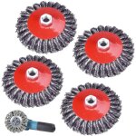 Lot de 4 brosses m�talliques m14 125 mm pour meuleuse d'angle, brosse � disque, brosse � boisson, meuleuse ...