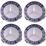 Lot de 4 cache - moyeux compatibles avec mercedes benz 75 mm - bleu Lot de 4 cache - moyeux compatibles avec mercedes benz 75 mm - bleu