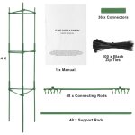 Mophorn - lot de 4 cages � tomates de 160 cm, support de treillis empilable pour plantes, piquets de ...