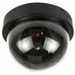 Lot de 4 cam�ras d�mes antivol factices (noires) avec led clignotantes.