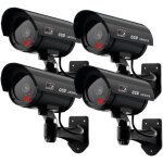 Lot de 4 camras factices pour extrieur & intrieur, fausse camra de surveillance cctv avec led clignotante ...