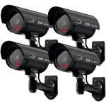 Lot de 4 cam�ras factices pour ext�rieur & int�rieur, fausse cam�ra de surveillance cctv avec led clignotante ...