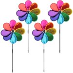 Lot de 4 carillons � vent en forme de fleur 30 cm arc - en - ciel moulin � vent pour pelouse �olienne ...