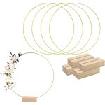 Lot 4 centres table mariage, cercle m�tal bois, couronne no�l diy 20 cm