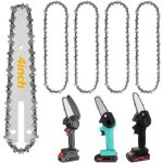Lot de 4 cha�nes de tron�onneuse �lectrique en acier de 4 / 6 / 8' - accessoires de rechange pour tron�onneuse ...