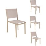 M&s - lot de 4 chaises en alu et textilene creme M&s - lot de 4 chaises en alu et textilene creme
