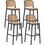 Beliani - lot 4 chaises de bar empilables sans accoudoirs intérieur et extérieur en plastique beige et ... Beliani - lot 4 chaises de bar empilables sans accoudoirs intérieur et extérieur en plastique beige et ...