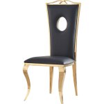 Lot de 4 chaises baroque royal gold simili noir