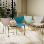 Lot de 4 chaises empilables en polypropylne renforc - design moderne pour cuisine / salle de runion ...