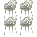 Eggree - lot de 4 chaises de jardin avec accoudoirs, fauteuil lounge - chaises de jardin - charge maximale ...