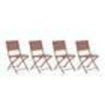 Lot de 4 chaises de jardin modula pliables acajou - hesp�ride