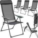 Lot de 4 chaises jardin pliantes en aluminium gris anthracite Lot de 4 chaises jardin pliantes en aluminium gris anthracite