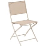 Hesperide - lot de 4 chaises de jardin pliantes modula lin et argile - hespride
