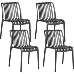 Beliani - lot de 4 chaises minimaliste en plastique intrieur extrieur salle  manger sans accoudoirs ...