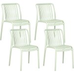 Lot de 4 chaises minimaliste en plastique intrieur extrieur salle  manger sans accoudoirs empilable ...