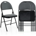 Costway - lot de 4 chaises pliantes rembourrées, chaises pliables portables avec dossier recouvert de ... Costway - lot de 4 chaises pliantes rembourrées, chaises pliables portables avec dossier recouvert de ...