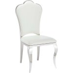 Lot de 4 chaises prestige chrome simili cuir blanc - sakura