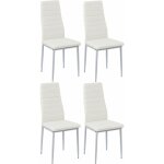 Lot de 4 chaises salle  manger, blanc, pieds en mtal