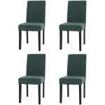 Décoshop26 - lot de 4 chaises de salle à manger dossier haut en tissu velours côtelé vert foncé pieds ... Décoshop26 - lot de 4 chaises de salle à manger dossier haut en tissu velours côtelé vert foncé pieds ...