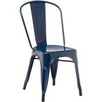 Lot de 4 chaises de salle � manger empilables lix sklum bleu marin
