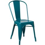 Lot de 4 chaises de salle � manger empilables lix sklum bleu turquoise