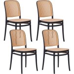 Beliani - lot 4 chaises de salle  manger empilables sans accoudoirs intrieur et extrieur en plastique ...