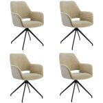 Lot de 4 chaises de salle � manger, fauteuil pivotant � 360�, chaise de cuisine coussinets de pied r�glable ...