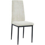 Lot 4 chaises salle � manger klarna tissu c�tel� �cru pieds m�tal noir