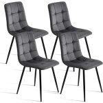 Nmonet - lot de 4 chaises salle à manger, revêtement en lin, pieds en métal, style scandinave, chaise ... Nmonet - lot de 4 chaises salle à manger, revêtement en lin, pieds en métal, style scandinave, chaise ...
