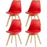 Lot de 4 chaises de salle  manger scandinaves colores avec pieds en bois de htre, chaises retro design ...