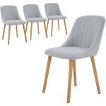 Lot de 4 - chaise de salle a manger - scandinave - gris