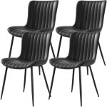 Lot de 4 chaises de salle  manger en simili cuir ? fauteuils modernes avec accoudoirs, style design ...
