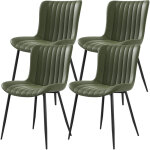 Lot de 4 chaises de salle � manger en simili cuir ? fauteuils modernes avec accoudoirs, style design ...