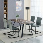 Jymtom - lot de 4 chaises de salle  manger en simili - cuir, moderne avec dossier haut et sige en rembourr ...