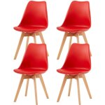 Lot de 4 chaise de salle  manger, cuisine rtro rembourre chaise de salle de bureau, pieds en bois ...