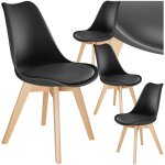 Lot 4 chaises salle � manger style scandinave forme ergonomique noir