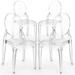 Privatefloor - lot de 4 chaises de salle  manger transparentes - style victoria transparent