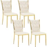 Lot de 4 chaises salle  manger woltu, chaise de cuisine en velours, avec dossier haut tiss design, ...