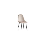 Lot de 4 chaises scandinave en velours taupe pieds métal noir Lot de 4 chaises scandinave en velours taupe pieds métal noir