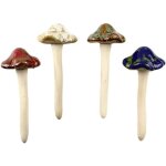 Lot de 4 champignons en c�ramique (couleurs al�atoires) pour jardin, terrasse, jardin f��rique - d�corations ...