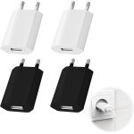 Lot de 4 chargeurs usb, prise usb 5 v 1 a, t�te prise 5 v 1 a, adaptateur mural universel pour charge ...