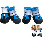 Lot de 4 chaussures impermables pour chien avec bande rflchissante de scurit